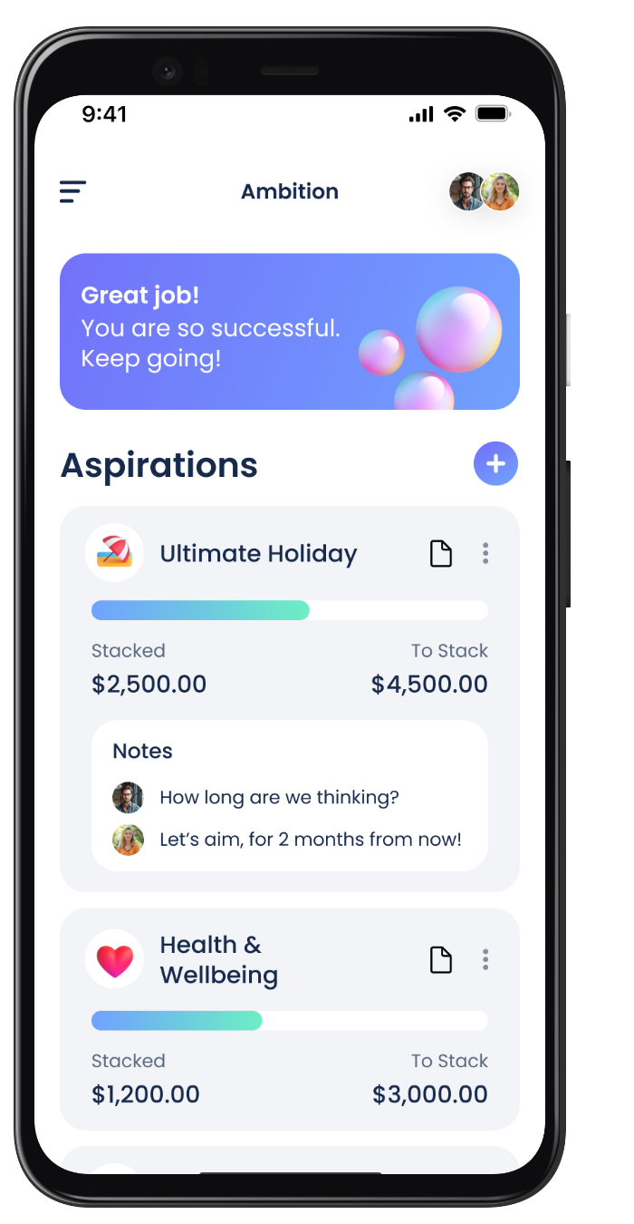 PennyStack app preview - showing financial wellness features